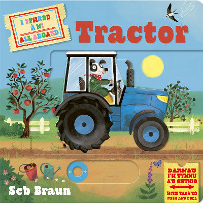Clawr llyfr / Book cover: I Ffwrdd â Ni Tractor | All Aboard Tractor