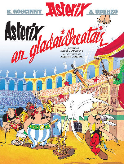Clawr llyfr / Book cover: Asterix an Gladaidheatair (Gaelic)