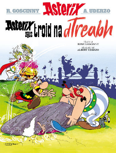 Clawr llyfr / Book cover: Asterix agus Troid na dTreabh (Irish)