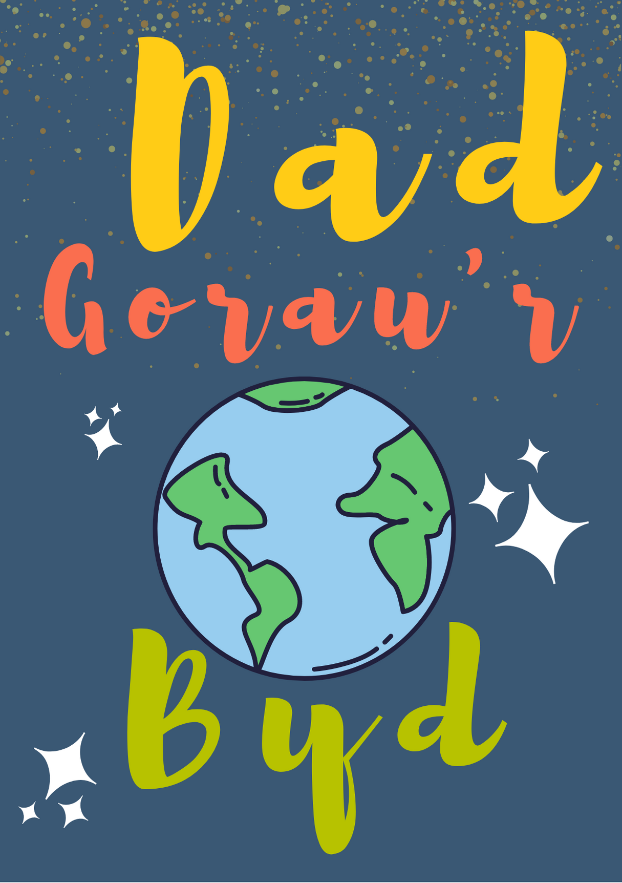 Dad Gorau'r Byd (Maint A5) | Cardiau.Cymru — Siop y Pentan