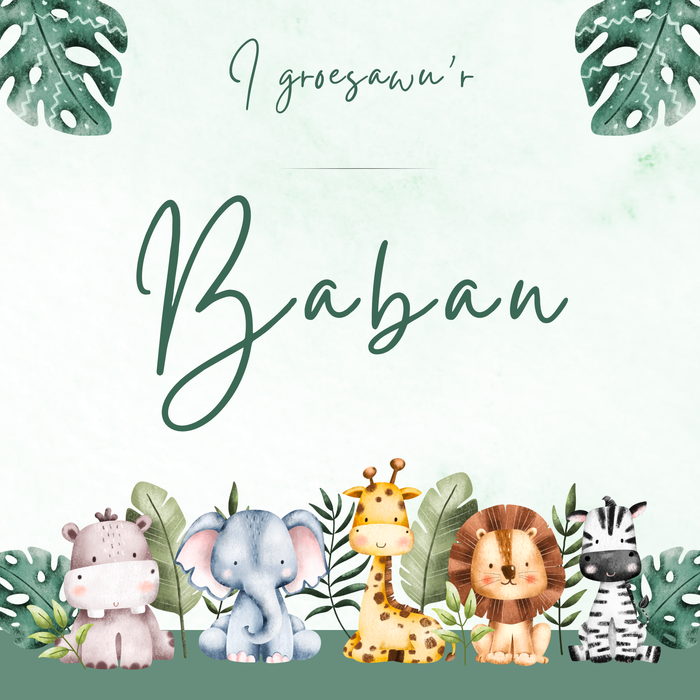I Groesawu'r Baban | Llyfr Parti Bwmp (Baby Shower) | Cardiau.Cymru