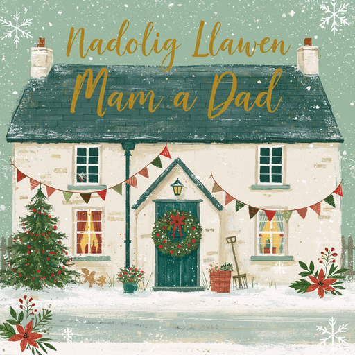 Nadolig Llawen Mam a Dad | Cardiau.Cymru - Siop Y Pentan