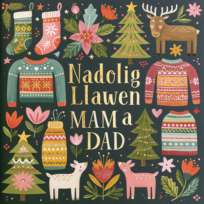 Nadolig Llawen Mam a Dad | Cardiau.Cymru