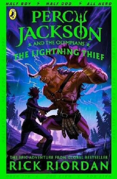 Clawr llyfr / Book cover: Percy Jackson and the Lightning Thief (Book 1)
