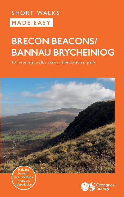 Clawr llyfr / Book cover: OS Short Walks Made Easy Brecon Beacons