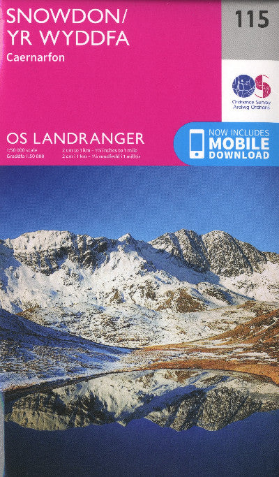 Clawr llyfr / Book cover: O.S. Landranger 115 Snowdon/Yr Wyddfa