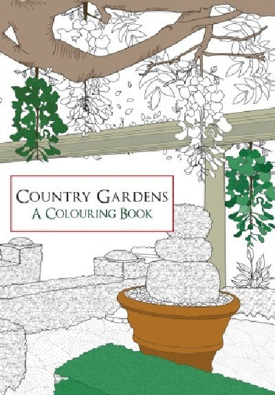 Clawr llyfr / Book cover: Country Gardens - A Colouring Book