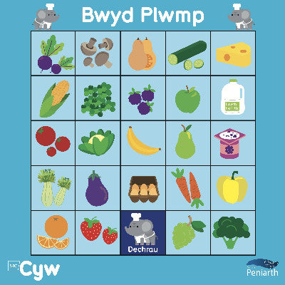 Clawr llyfr / Book cover: Mat Rhaglennu Cyw: Bwyd Plwmp
