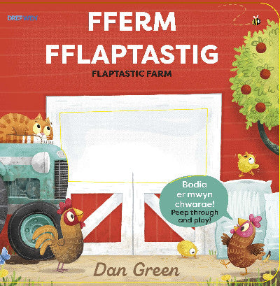 Clawr llyfr / Book cover: Fferm Fflaptastig / Flaptastic Farm