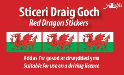 Clawr llyfr / Book cover: Sticeri Ddraig Goch / Red Dragon Stickers
