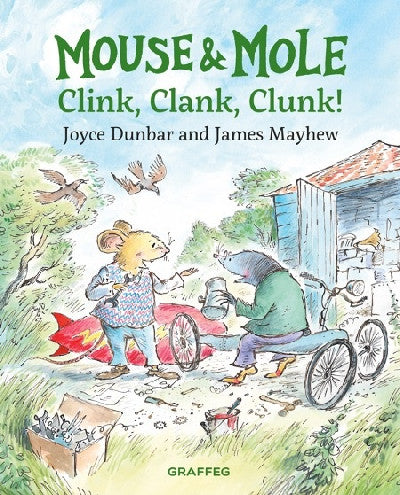 Clawr llyfr / Book cover: Mouse and Mole: Clink, Clank, Clunk!