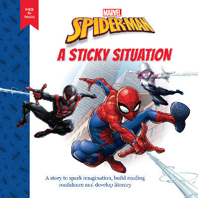 Clawr llyfr / Book cover: Disney Back to Books: Spider-Man - A Sticky Situation