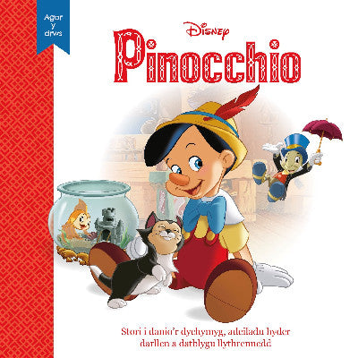 Clawr llyfr / Book cover: Disney Agor y Drws: Pinocchio