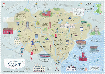 Poster: Wales on the Map: Cardiff Poster (English)
