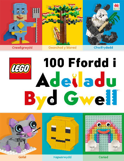 Clawr llyfr / Book cover: Cyfres Lego: Lego 100 Ffordd i Adeiladu Byd Gwell
