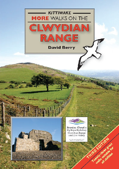 Clawr llyfr / Book cover: More Walks on the Clwydian Range