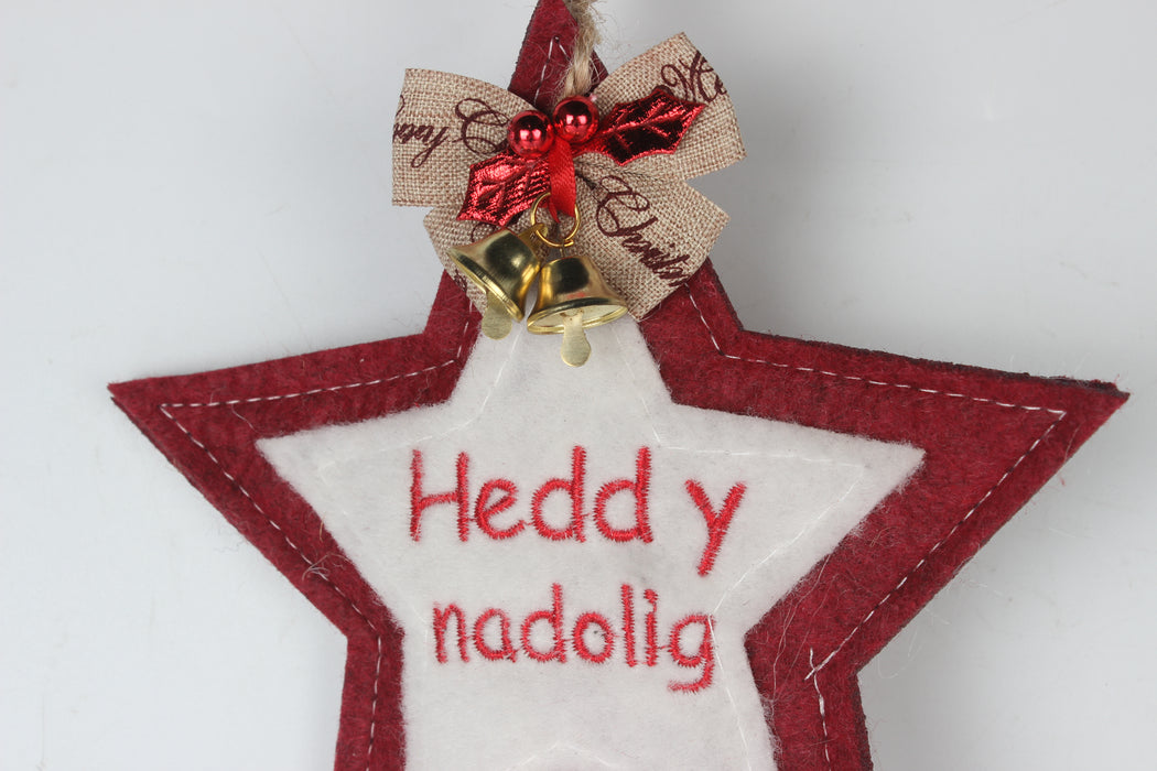 Addurn Dwyieithog 'Hedd y Nadolig' | Cardiau.Cymru
