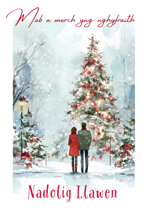 Nadolig Llawen Mab a Merch yng nghyfraith | Cardiau.Cymru