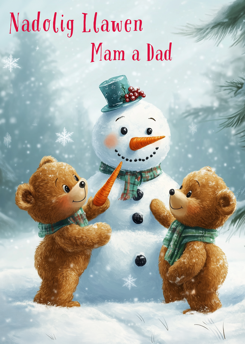 Nadolig Llawen Mam a Dad | Cardiau.Cymru