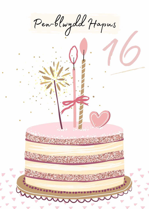 Pen-blwydd Hapus 16 | Cardiau.Cymru - Siop Y Pentan