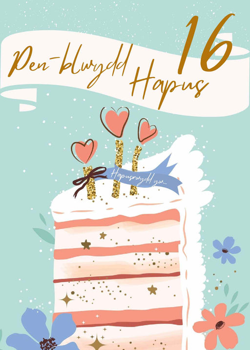 Pen-blwydd Hapus 16 | Cardiau.Cymru - Siop Y Pentan