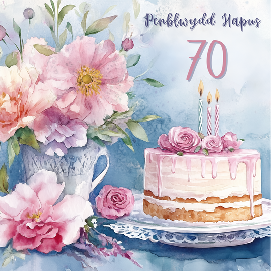 Penblwydd Hapus 70 | Cardiau.Cymru - Siop Y Pentan
