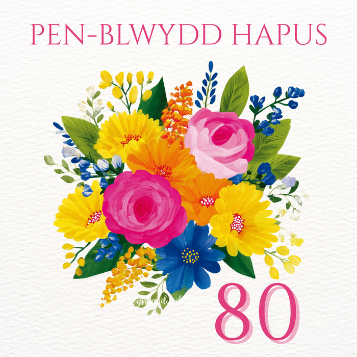Penblwydd Hapus 80 | Cardiau.Cymru