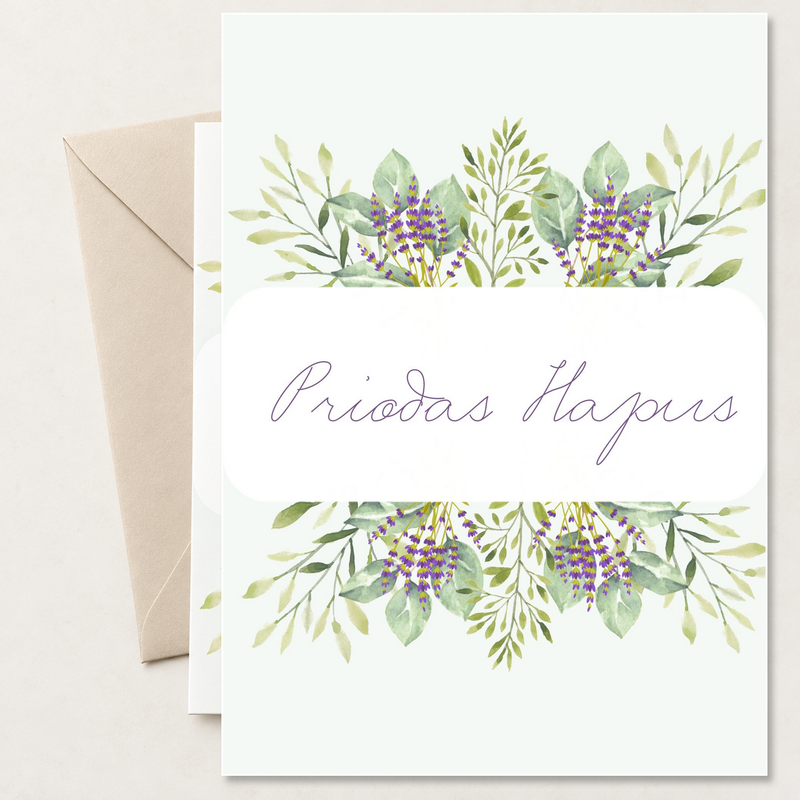 PRIODAS-03 Priodas Hapus Welsh portrait wedding card with beige envelope