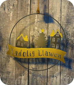 Addurn Nadolig metal 'Nadolig Llawen' | Cardiau.Cymru - Siop Y Pentan