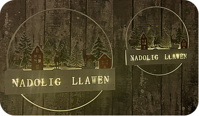Addurn Nadolig metal 'Nadolig Llawen' | Cardiau.Cymru