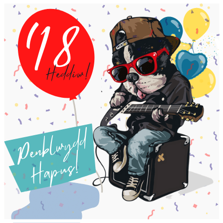Penblwydd Hapus 18 | Cardiau.Cymru - Siop Y Pentan