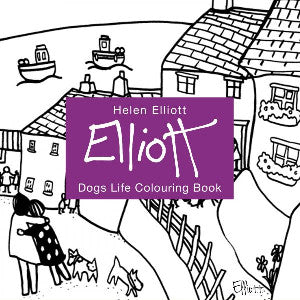 Helen Elliott Dog's Life Colouring Book - Siop Y Pentan