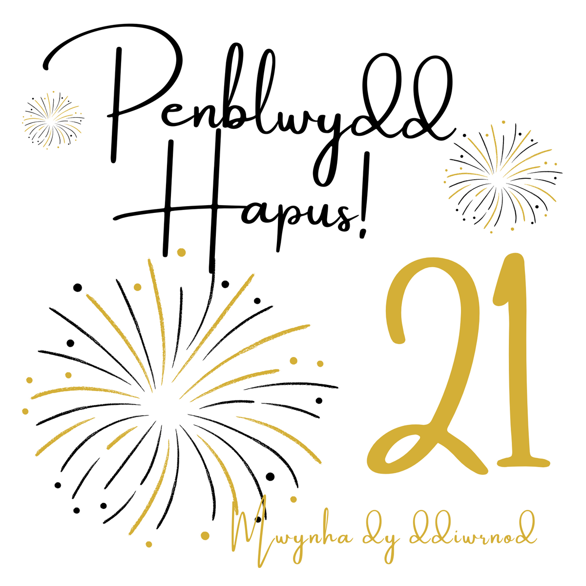Penblwydd Hapus 21 | Cardiau Myrddin - Siop Y Pentan