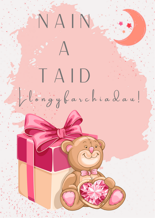 Llongyfarchiadau Nain a Taid | Cardiau.Cymru - Siop Y Pentan