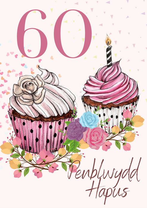 Penblwydd Hapus 60 | Cardiau.Cymru - Siop Y Pentan