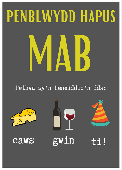 Penblwydd Hapus Mab | Cardiau.Cymru - Siop Y Pentan