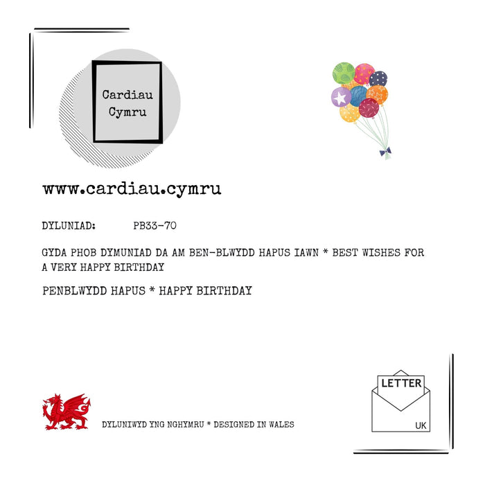Penblwydd Hapus 70  | Cardiau Myrddin - Siop Y Pentan